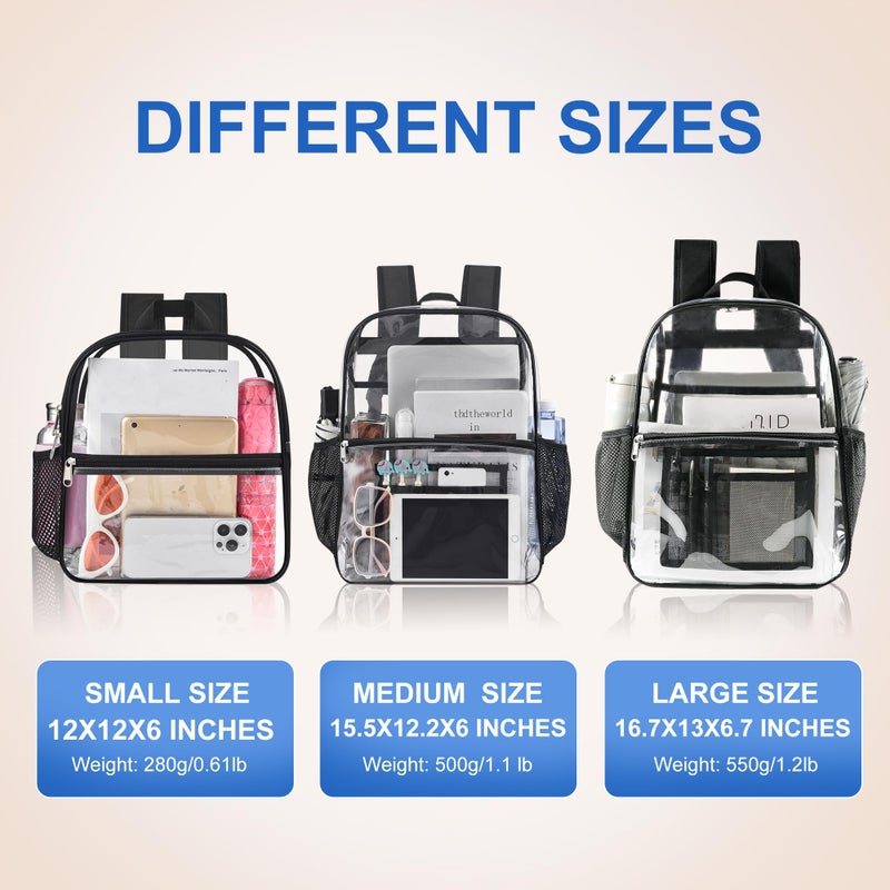 USPECLARE Clear Backpack for Stadium Approved 12Ãƒâ€”6Ãƒâ€”12, Water proof Clear Bag for Stadium Events and Concert Work Sport Event - Image 3